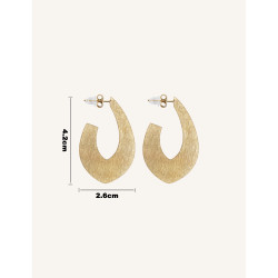 CUCOCUCA YXQ E331 Golden Brushed Stainless Steel Stud Earrings