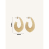 CUCOCUCA YXQ E331 Golden Brushed Stainless Steel Stud Earrings
