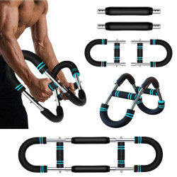 EIGFOH 70053-6 Steel U-Shape Adjustable Arm Chest Expander Bar