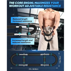 EIGFOH Adjustable Resistance U-Type Arm Chest Expander Bar