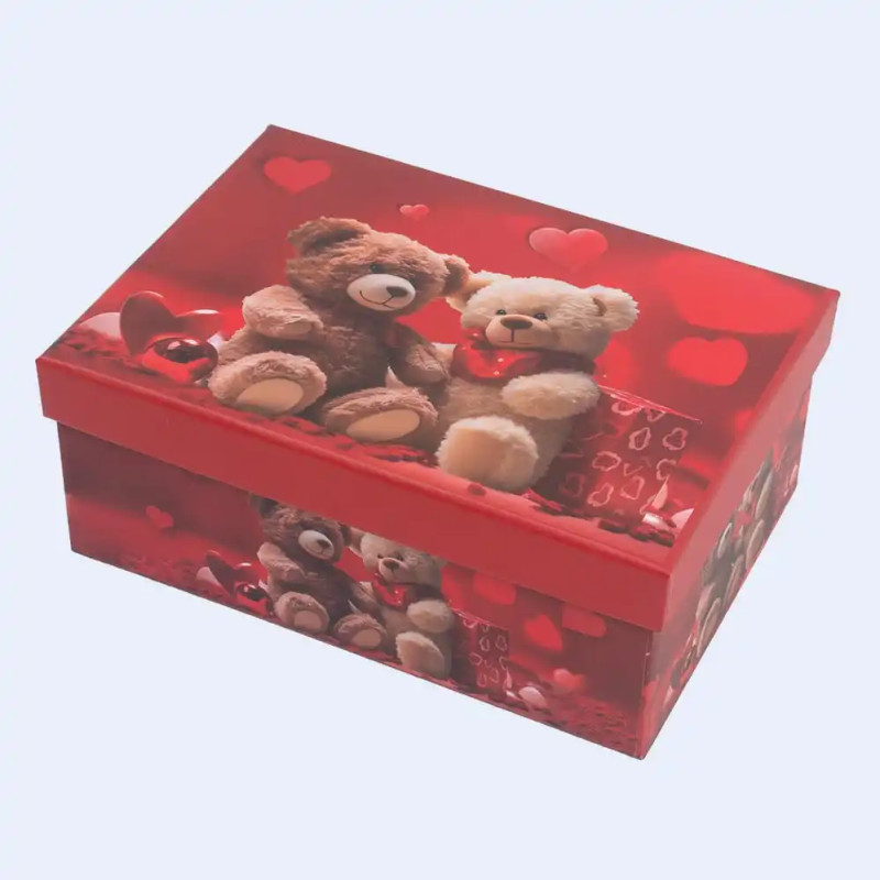 Party Love Rectangular Teddy Bear Boxes - 10 Piece Set