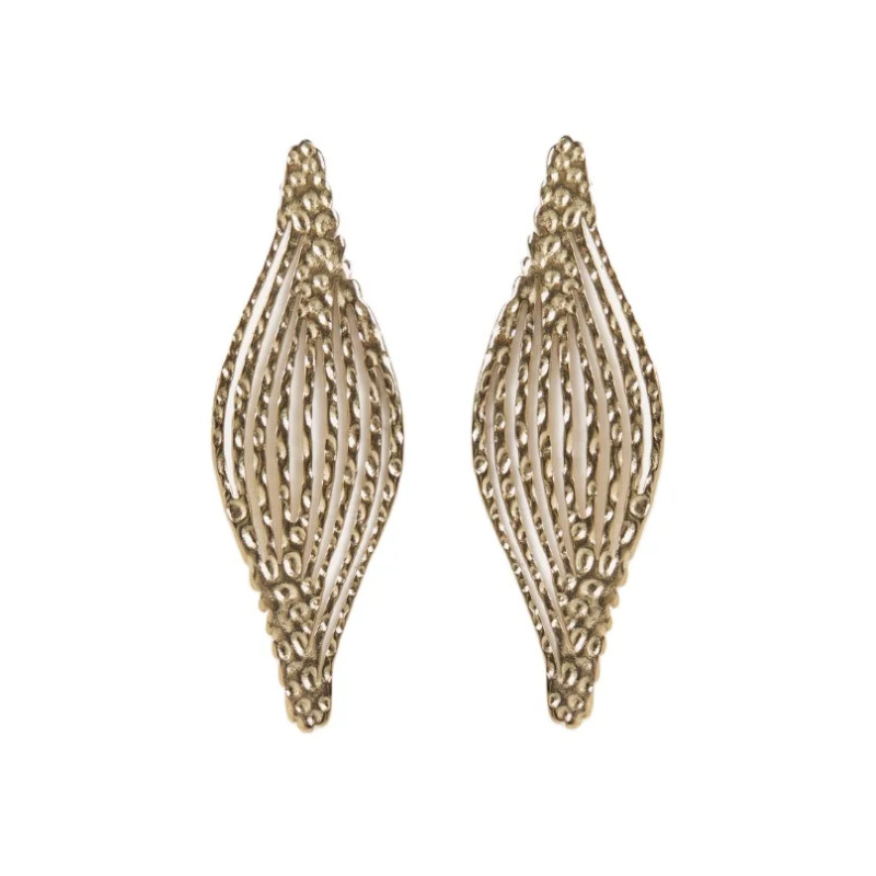 CUCOCUCA YXQ E50 Fine Stud Earrings Stainless Steel Golden Elegant