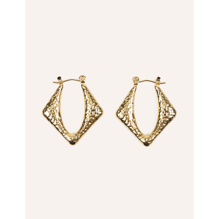 CUCOCUCA YHL E08 Gold Stainless Steel Stud Earrings Hammered Texture