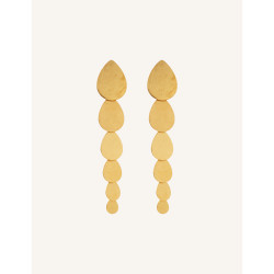 CUCOCUCA YXQ E416 Golden Brushed Stainless Steel Stud Earrings