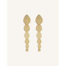 CUCOCUCA YXQ E416 Golden Brushed Stainless Steel Stud Earrings