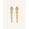 CUCOCUCA YXQ E416 Golden Brushed Stainless Steel Stud Earrings