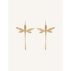 CUCOCUCA YXQ E350 Fine Cuff Earrings Golden Brushed Stainless Steel