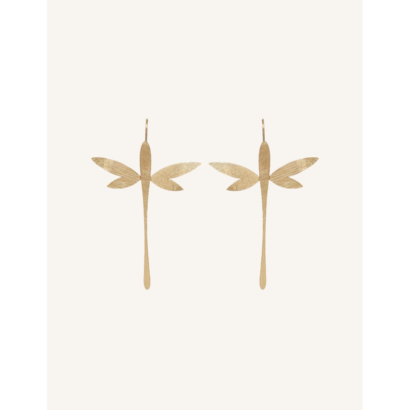 CUCOCUCA YXQ E350 Fine Cuff Earrings Golden Brushed Stainless Steel