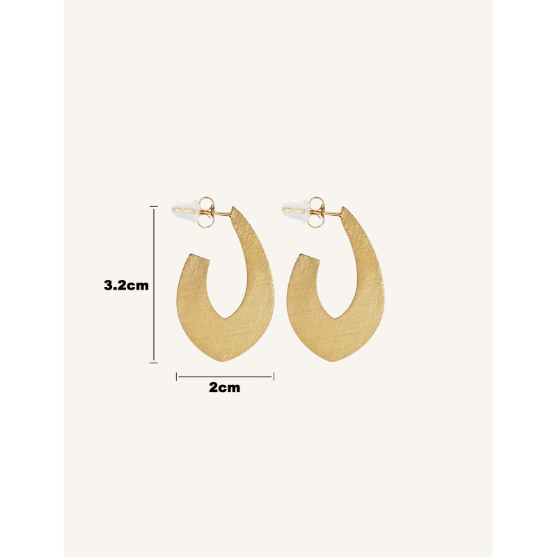 CUCOCUCA YXQ E330 Fine Stud Earrings Golden Brushed Stainless Steel