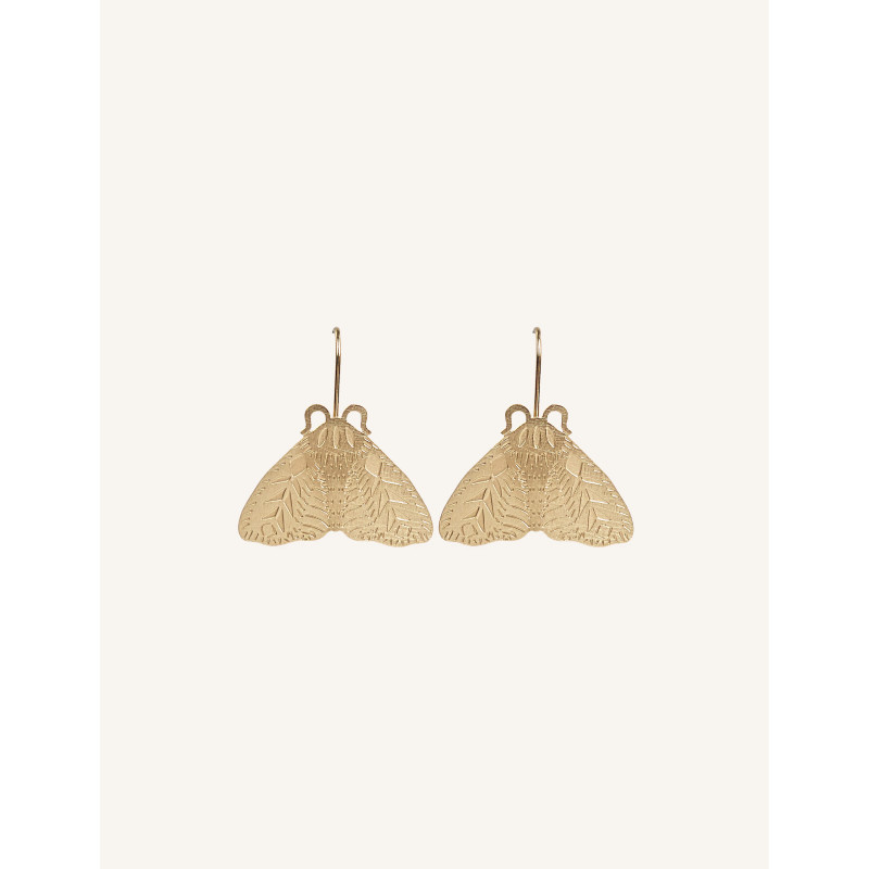 CUCOCUCA YXQ E262 Golden Stainless Steel Moth-Inspired Stud Earrings