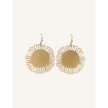 CUCOCUCA YXQ E237 Glamour Golden Stainless Steel Sunburst Earrings