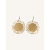 CUCOCUCA YXQ E237 Glamour Golden Stainless Steel Sunburst Earrings