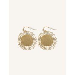 CUCOCUCA YXQ E237 Glamour Golden Stainless Steel Sunburst Earrings