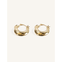 CUCOCUCA YXQ E34 Gold Plated Stainless Steel Hoop Earrings