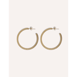 CUCOCUCA YXQ E72 Golden Stainless Steel Hoop Earrings