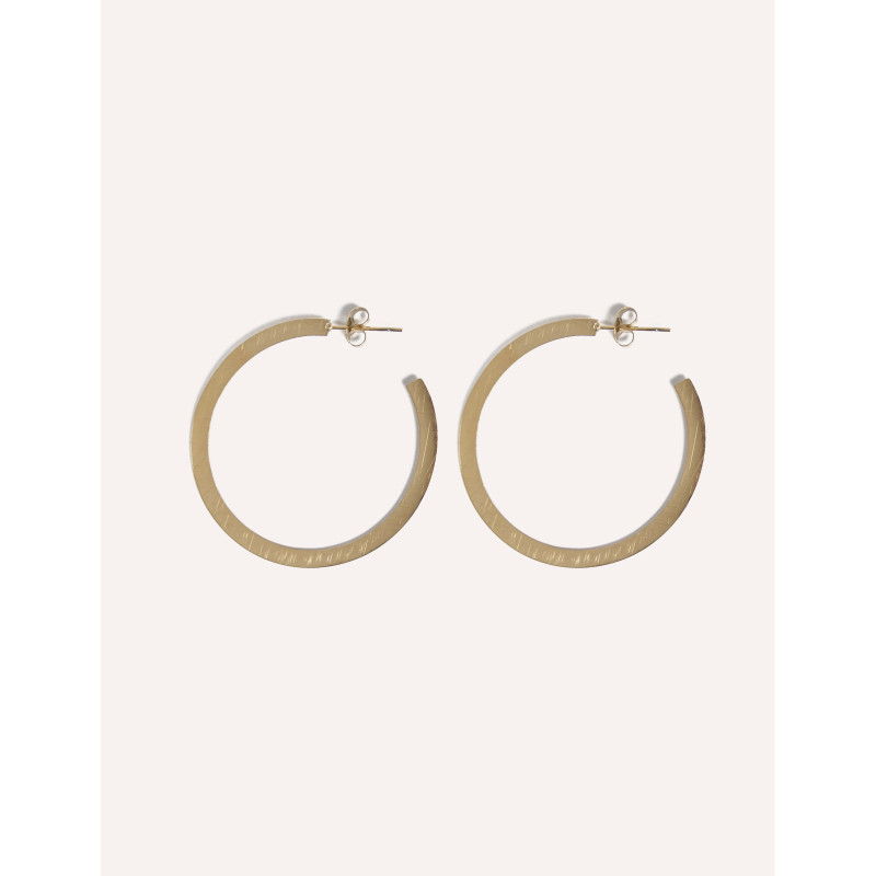 CUCOCUCA YXQ E72 Golden Stainless Steel Hoop Earrings