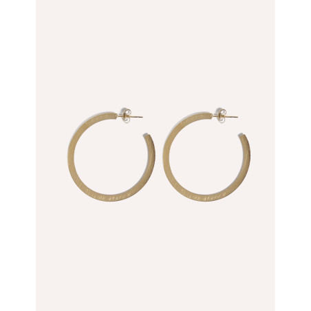 CUCOCUCA YXQ E72 Golden Stainless Steel Hoop Earrings