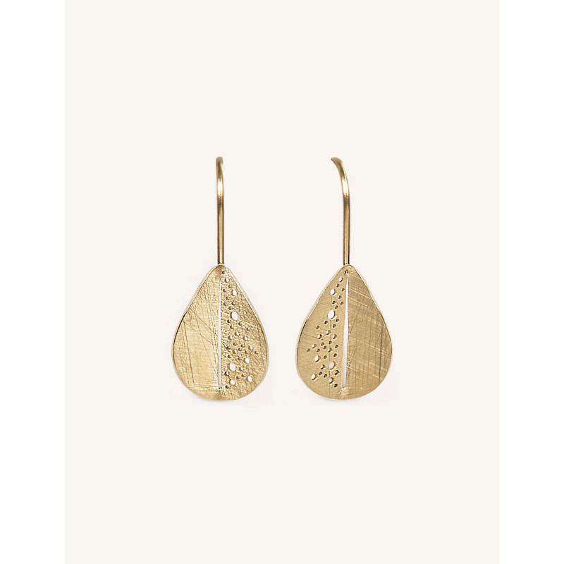 CUCOCUCA YXQ E227 Golden Stainless Steel Drop Earrings