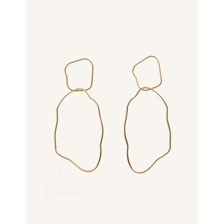 CUCOCUCA YXQ E165 Golden Stainless Steel Stud Earrings