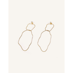 CUCOCUCA YXQ E165 Golden Stainless Steel Stud Earrings