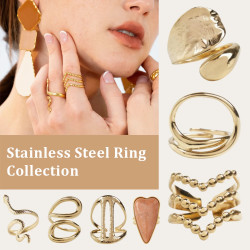 CUCOCUCA YXQ E165 Golden Stainless Steel Stud Earrings