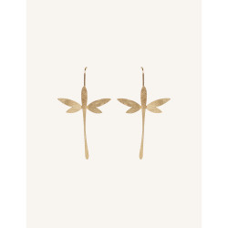CUCOCUCA YXQ E349 Fine Dangle Earrings Golden Brushed Stainless Steel