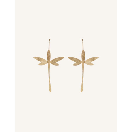 CUCOCUCA YXQ E349 Fine Dangle Earrings Golden Brushed Stainless Steel