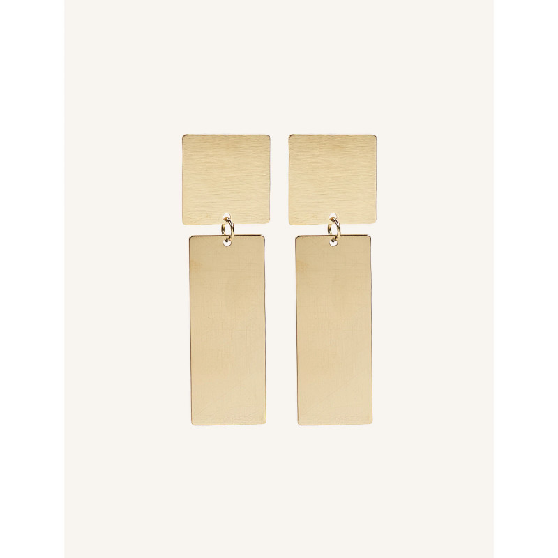 CUCOCUCA YXQ E287 Golden Stainless Steel Stud Earrings