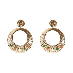 CUCOCUCA YXQ E60 Stainless Steel Enamel Hoop Earrings