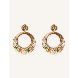 CUCOCUCA YXQ E60 Stainless Steel Enamel Hoop Earrings
