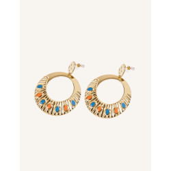 CUCOCUCA YXQ E60 Stainless Steel Enamel Hoop Earrings