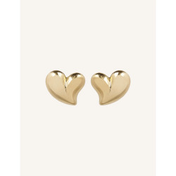 CUCOCUCA YXQ E308 Fine Stud Earrings Stainless Steel Golden Brushed Finish