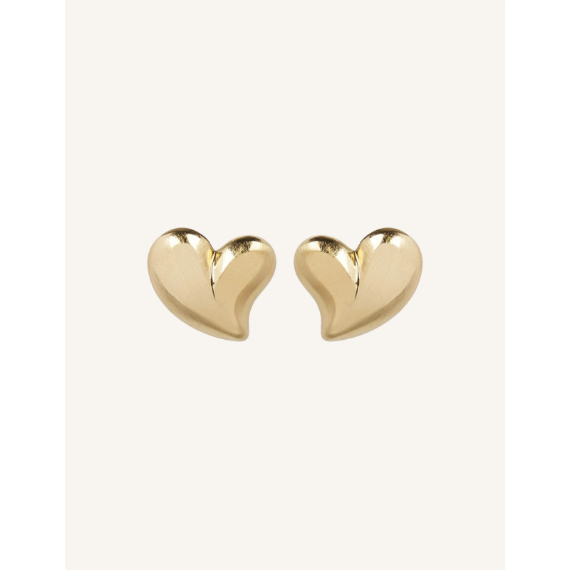 CUCOCUCA YXQ E308 Fine Stud Earrings Stainless Steel Golden Brushed Finish