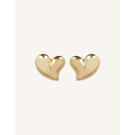 CUCOCUCA YXQ E308 Fine Stud Earrings Stainless Steel Golden Brushed Finish