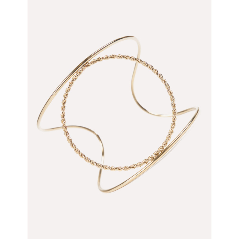 CUCOCUCA YHL B10 Golden Stainless Steel Minimalist Bangle Bracelet