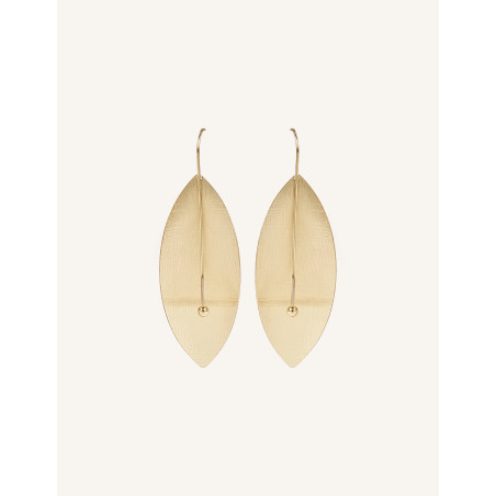 CUCOCUCA YXQ E264 Golden Leaf Stainless Steel Earrings