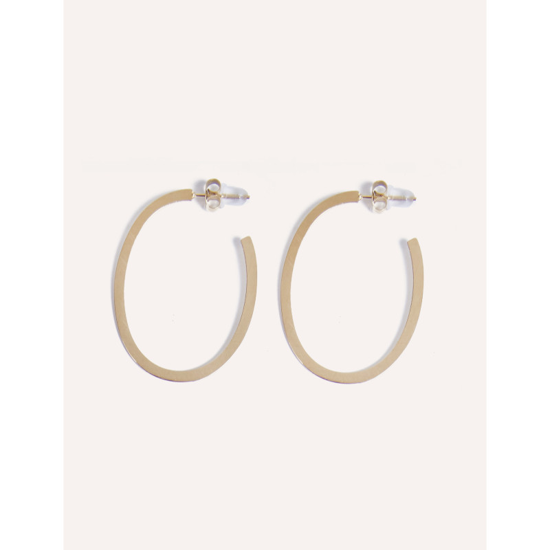 CUCOCUCA YXQ E75 Timeless Golden Stainless Steel Hoop Earrings