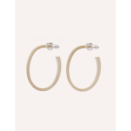CUCOCUCA YXQ E75 Gold Plated Stainless Steel Hoop Earrings