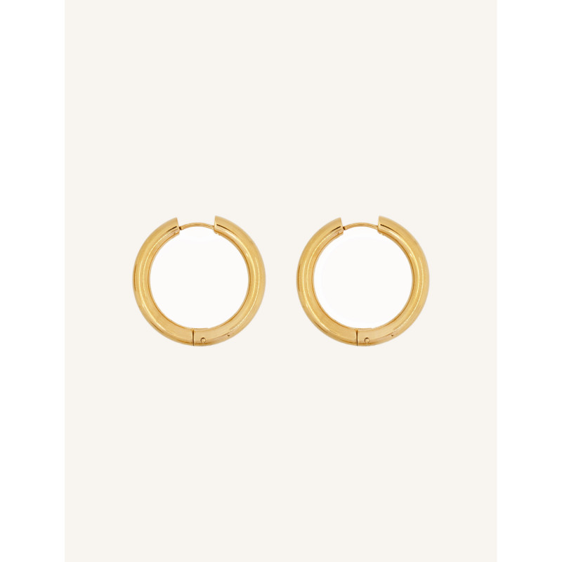 CUCOCUCA YXQ E402 Golden Stainless Steel Hoop Earrings