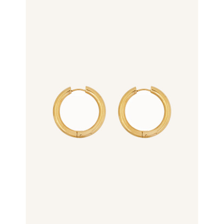 CUCOCUCA YXQ E402 Golden Stainless Steel Hoop Earrings