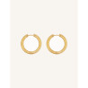 CUCOCUCA YXQ E402 Golden Stainless Steel Hoop Earrings