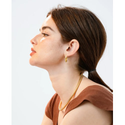 CUCOCUCA YXQ E402 Golden Stainless Steel Hoop Earrings