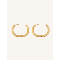 CUCOCUCA YXQ E402 Gold Plated Stainless Steel Hoop Earrings