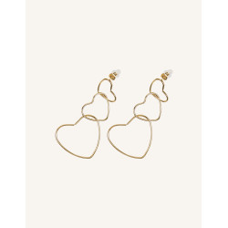 CUCOCUCA YXQ E286 Golden Stainless Steel Stud Earrings