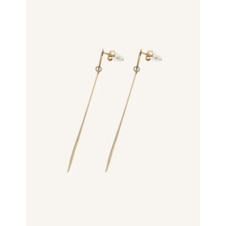 CUCOCUCA YXQ E296 Golden Brushed Stainless Steel Hypoallergenic Earrings