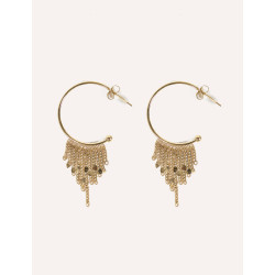 Cucocuca YXQ E45 Golden Stainless Steel Tassel Earrings