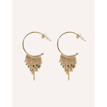 Cucocuca YXQ E45 Golden Stainless Steel Tassel Earrings