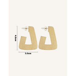 CUCOCUCA YXQ E334 Golden Brushed Stainless Steel Fashion Earrings