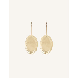 CUCOCUCA YXQ E278 Golden Stainless Steel Oval Dot Pattern Earrings