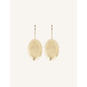 CUCOCUCA YXQ E278 Golden Stainless Steel Oval Dot Pattern Earrings